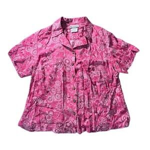 Columbia Women’s Shirt Petite Large | Outdoor Adventurecore Floral Button-Up